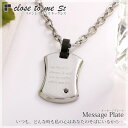 【closetome St】メッセージプレート/Message Plate ステンレス Men's/メンズ ネックレス ブラックキュービックジルコニア【欠品:製...