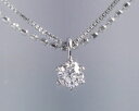 4月誕生石ネックレス ダイヤモンド0.1ct ダブルチェーン ネックレス ペンダント「エトワール・マーガレット」【K10ホワイトゴールド(K10WG)】国産 日本製