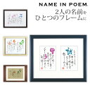 楽天誕生石ネックレスのCiao！【NAME IN POEM/ネームインポエム】　2人用はがきタイプ 2人用A4タイプ ちぎり和紙タイプ リッチブラウン　名前詩　名入れ　結婚記念日　結婚祝い ブライダルギフト　敬老の日 母 義母 義父 ポエム 色紙【お届けまで約2週間】【代引き不可】【大型宅配便】