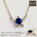 サファイア ネックレス 星 スターモチーフ K10イエローゴールド レディース ペンダント サファイヤ 天然石 9月誕生石 誕生日プレゼント 女性 彼女 妻 嫁 娘 10代 20代 30代 25歳【あす楽対応】(4)