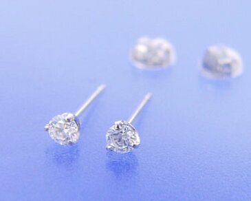SuperCZシグニティー プラチナ(PT)スタッド ピアス 3本爪ラウンド(3mm)スーパーキュービックジルコニア【楽ギフ_包装】【楽ギフ_のし宛書】【楽ギフ_メッセ入力】