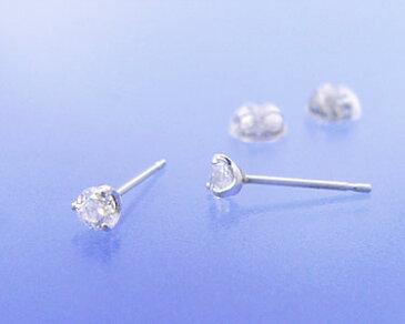 SuperCZシグニティー プラチナ(PT)スタッド ピアス 3本爪ラウンド(3mm)スーパーキュービックジルコニア【楽ギフ_包装】【楽ギフ_のし宛書】【楽ギフ_メッセ入力】