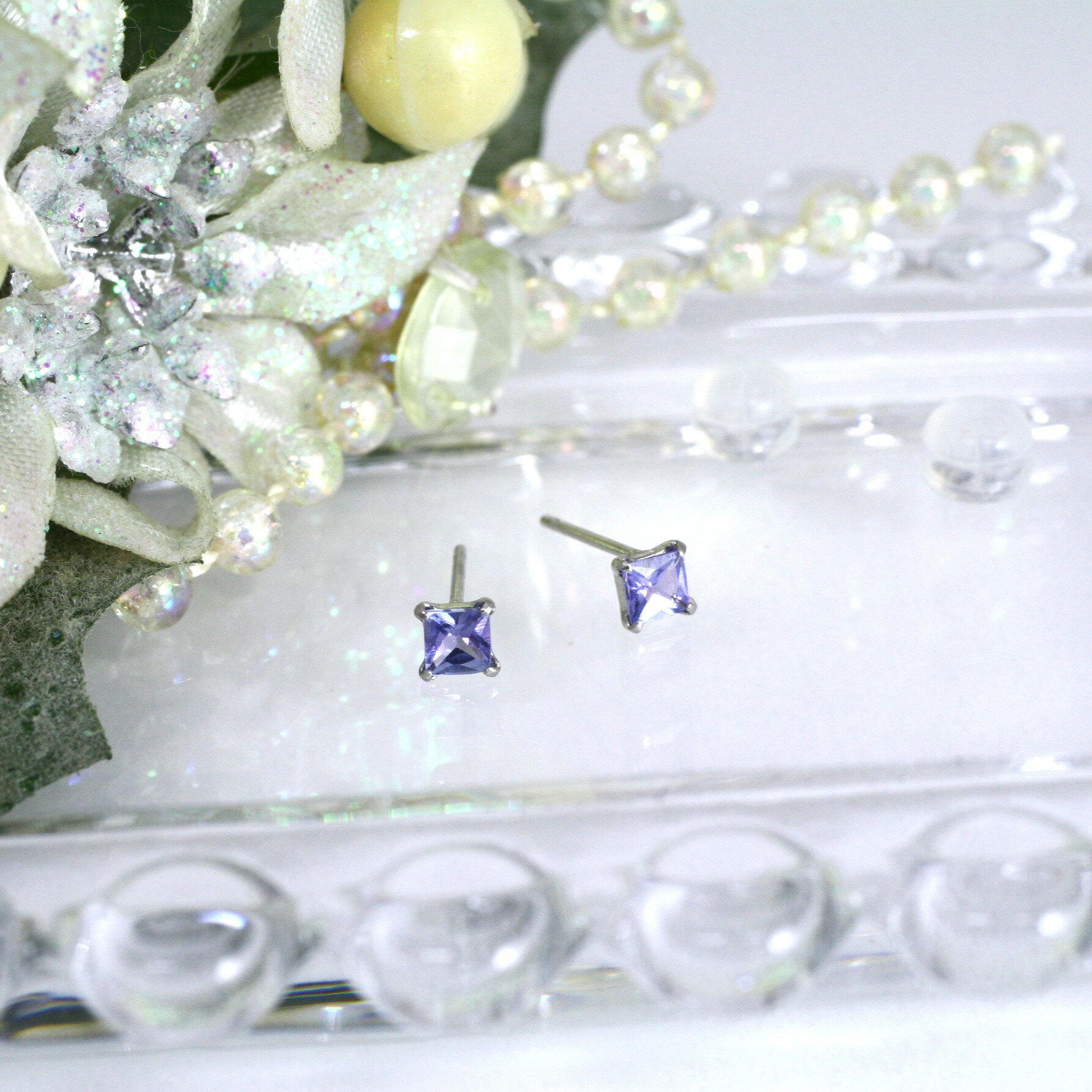 タンザナイトピアスレディースプラチ...