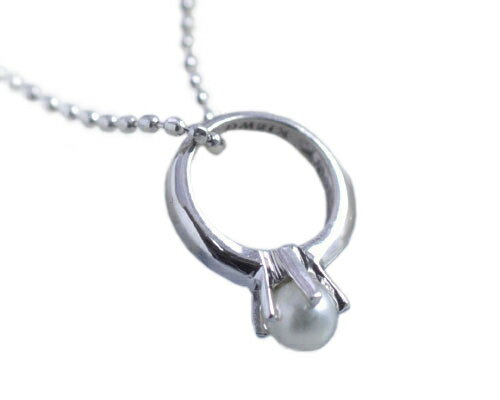Rakuten - 6月誕生石ネックレス パール（真珠）ネックレス レディース K18ホワイトゴールド（K18WG）18k 18金 ベビーリング ペンダント「ピュア・ペルル」/製造オーダー品　約20日間納期
