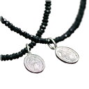 【closetome】ペアネックレス ブラックスピネル 幸せのメダイ ペアネックレス【ペア(2本)セット価格】