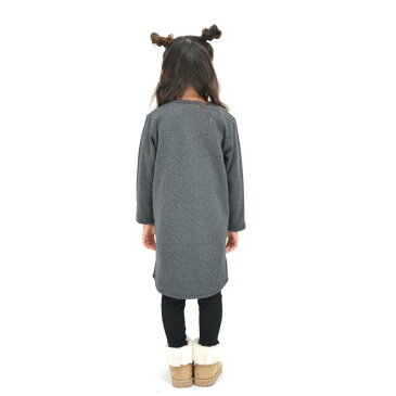 【送料無料】子供服 暖かい 裏起毛 ワンピース チュニック スウェット 長袖 キッズ 女の子 子供 子ども こども