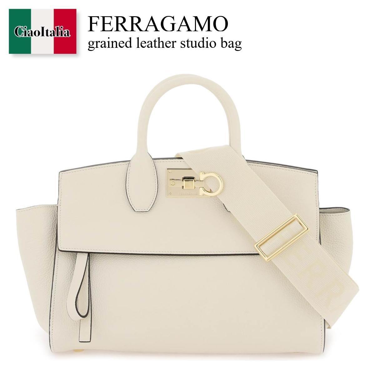 フェラガモ ハンドバッグ（レディース） フェラガモ / Ferragamo Grained Leather Studio Bag / 2144930763097 / 2144930763097 003MS / 2144930763097003MS / ハンドバッグ / 「正規品補償」「VIP価格販売」「お買い物サポート」