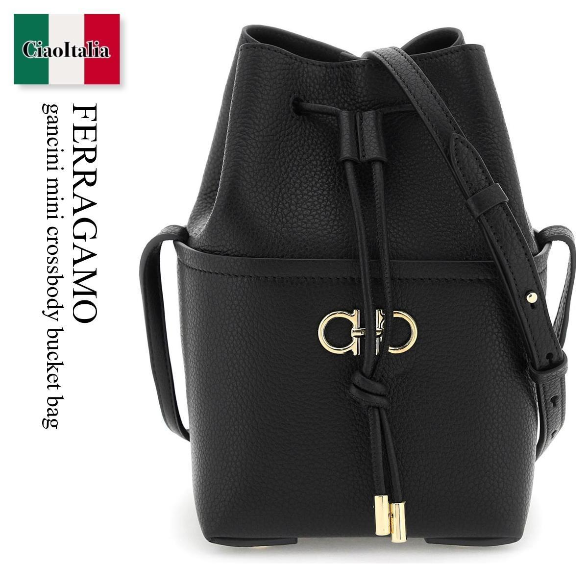 フェラガモ / Ferragamo Gancini Mini Crossbody Bucket Bag / 2129700759566 / 2129700759566 003NE / 2129700759566003NE / ショルダーバッグ・ポシェット / 「正規品補償」「VIP価格販売」「お買い物サポート」