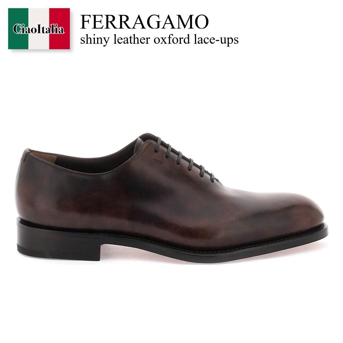 フェラガモ / Ferragamo Shiny Leather Oxford Lace-Ups / 02B4820707822 / 02B4820707822 001AC / 02B4820707822001AC / ドレスシューズ・革靴・ビジネスシューズ / 「正規品補償」「VIP価格販売」「お買い物サポート」