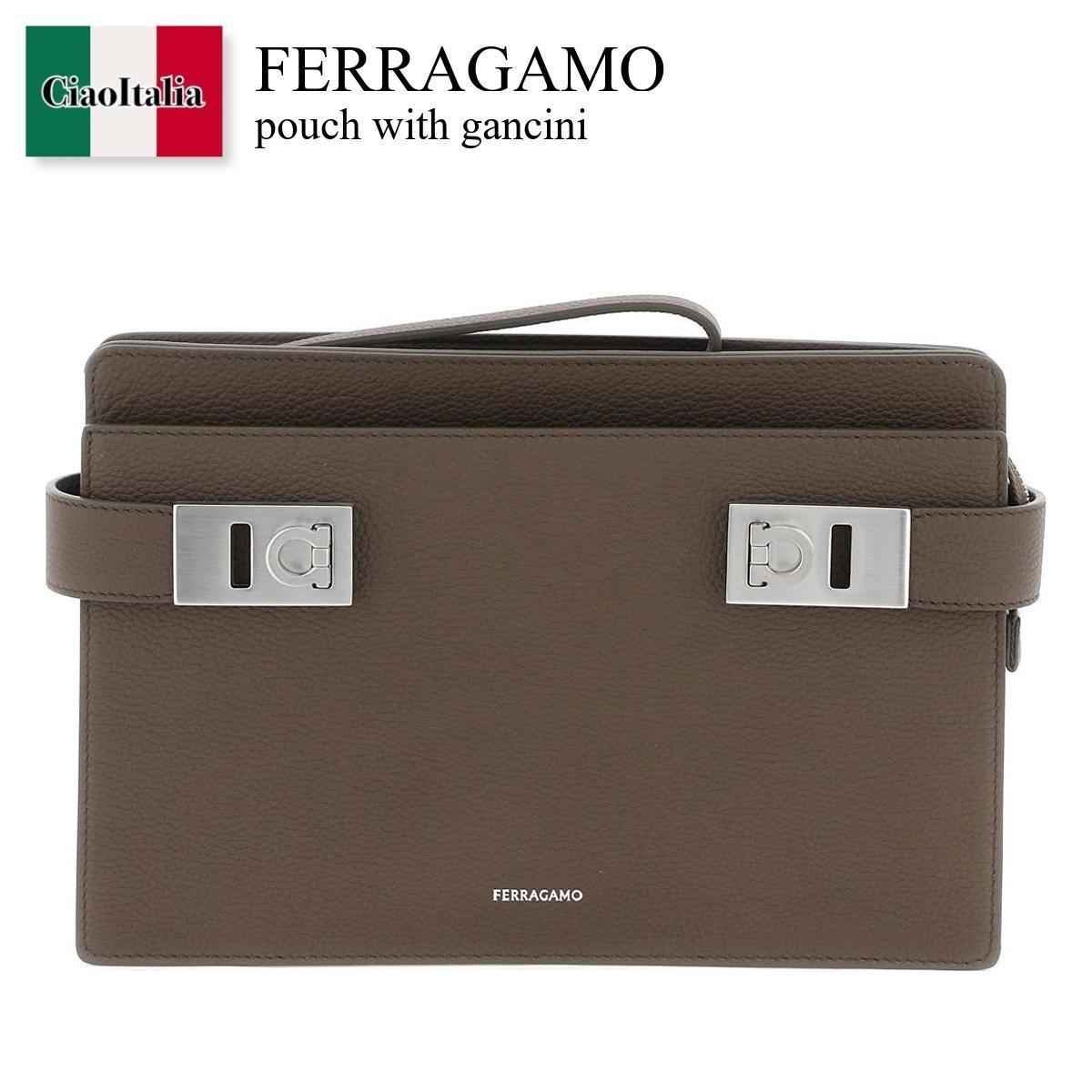 フェラガモ / Ferragamo Pouch With Gancini / 2412510769748 / 2412510769748 006CL / 2412510769748006CL / クラッチバッグ / 「正規品補償」「VIP価格販売」「お買い物サポート」