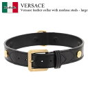 【数量限定・在庫限り・早い者勝ち!】 ヴェルサーチェ / Versace Leather Collar With Medusa Studs - Large / ...