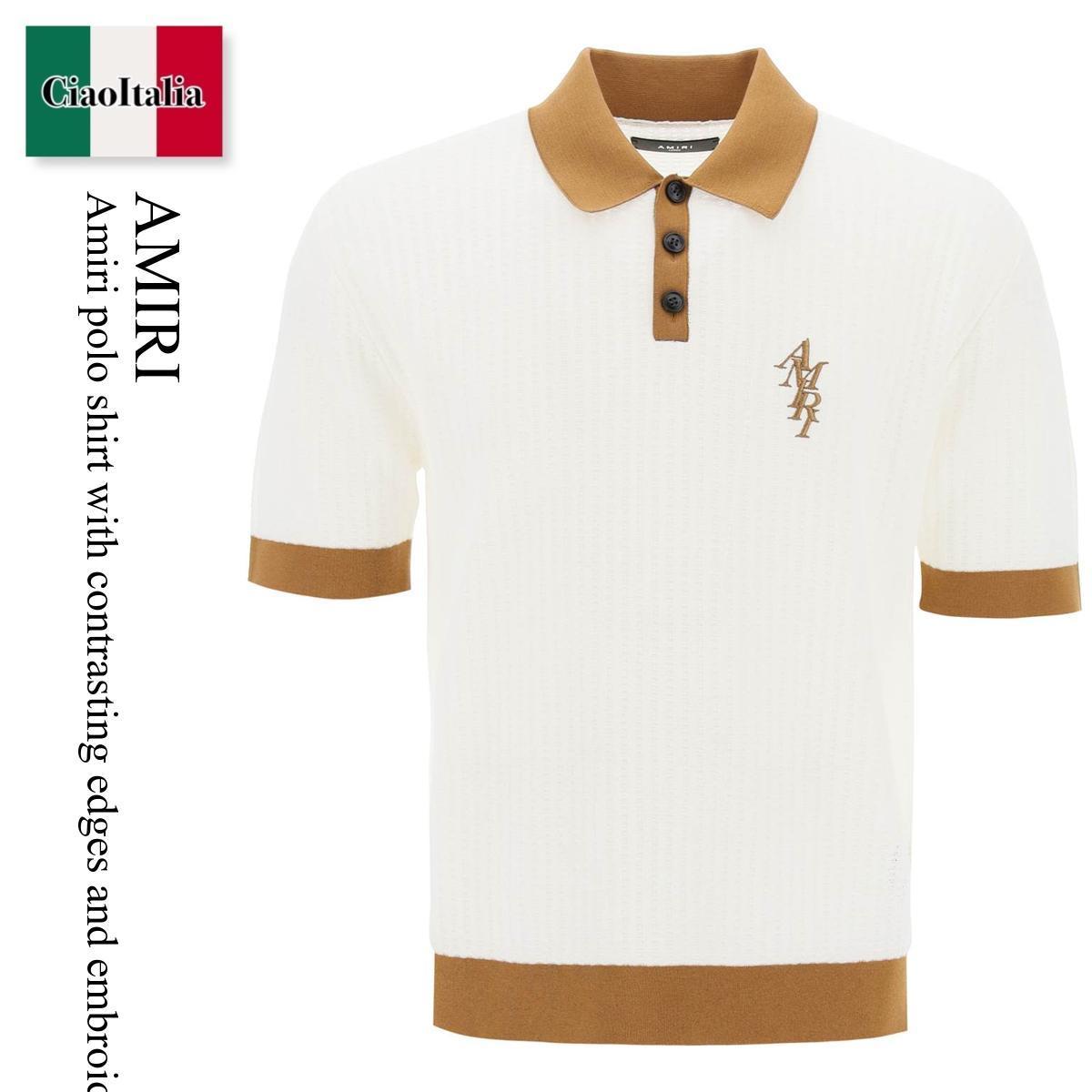 ߥ / Amiri Polo Shirt With Contrasting Edges And Embroidered Logo / AMKNPO1009 / AMKNPO1009 SMSND / AMKNPO1009SMSND / ݥ / סVIPס֤㤤ʪݡȡ