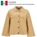 【数量限定・在庫限り・早い者勝ち!】 ガニー / Ganni Checked Canvas Jacket With Textured Pattern / F92...