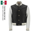 トム ブラウン / Thom Browne Leather Varsity Bomber Jacket / MJO099Y 06241 / MJO099Y 06...