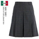 【数量限定・在庫限り・早い者勝ち!】 ミュウミュウ / Miu Miu Prince Of Wales Pleated Skirt / MG2234 144C ...