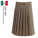 【数量限定・在庫限り・早い者勝ち!】 ミュウミュウ / Miu Miu Pleated Midi Skirt In Houndst / MG2031 15PJ ...