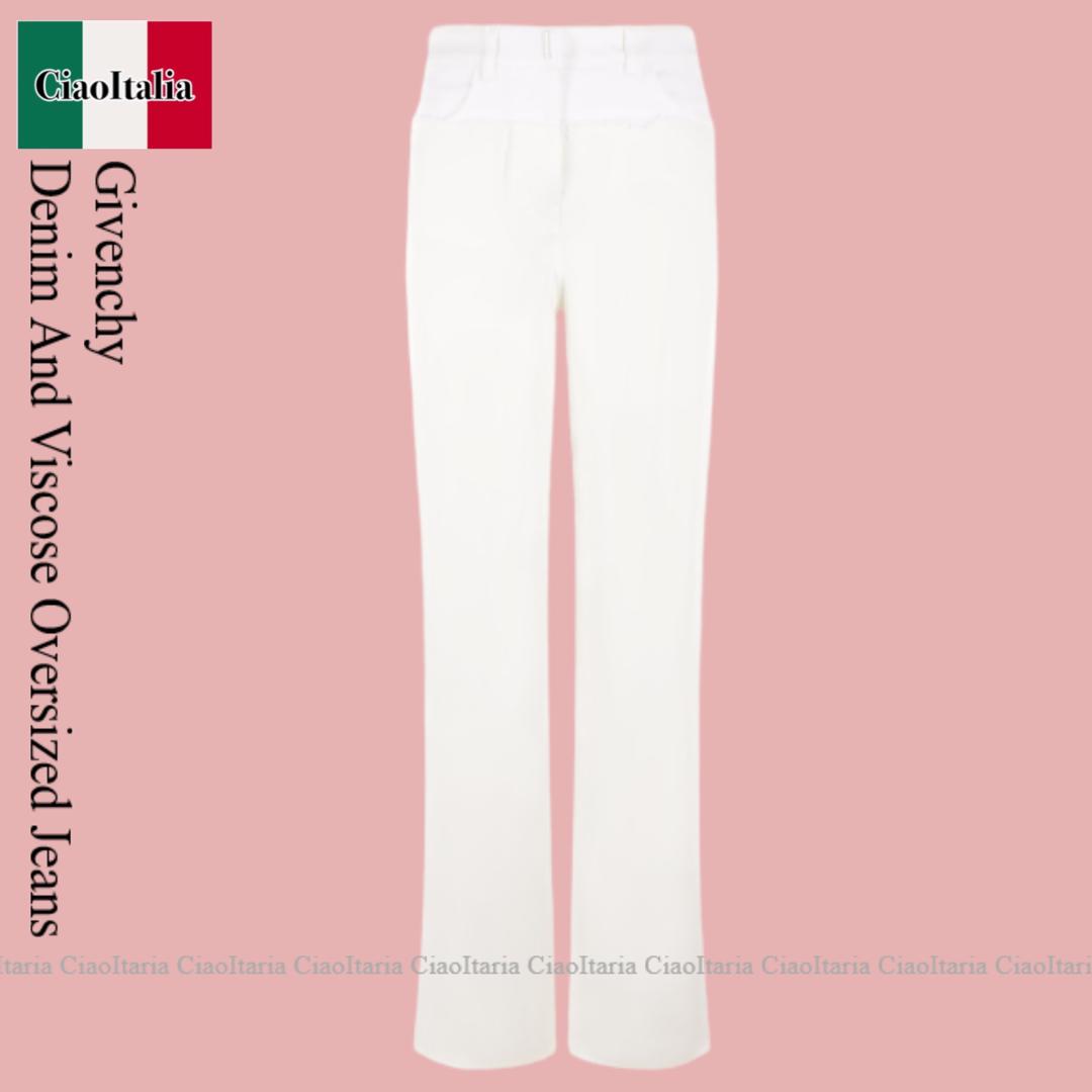 【数量限定・在庫限り・早い者勝ち！】 ジバンシィ / Givenchy Denim And Viscose Oversized Jeans / BW50WG5Y6G / BW50WG5Y6G 100 / BW50WG5Y6G100 / パンツ