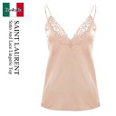 【数量限定・在庫限り・早い者勝ち!】 サンローラン / Saint Laurent Satin And Lace Lingerie Top / 803921 Y...