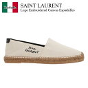 【数量限定・在庫限り・早い者勝ち!】 サンローラン / Saint Laurent Logo Embroidered Canvas Espadrilles / ...