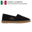 【数量限定・在庫限り・早い者勝ち!】 サンローラン / Saint Laurent Logo Embroidered Canvas Espadrilles / ...