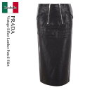 【数量限定・在庫限り・早い者勝ち!】 プラダ / Prada Vintage-Effect Leather Pencil Skirt / 51837S F000...