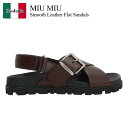 【数量限定・在庫限り・早い者勝ち!】 ミュウミュウ / Miu Miu Smooth Leather Flat Sandals / 5X214E F010070...