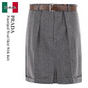 【数量限定・在庫限り・早い者勝ち!】 プラダ / Prada Pinstriped Wool Skirt With Belt / P102LK F0308 / ...