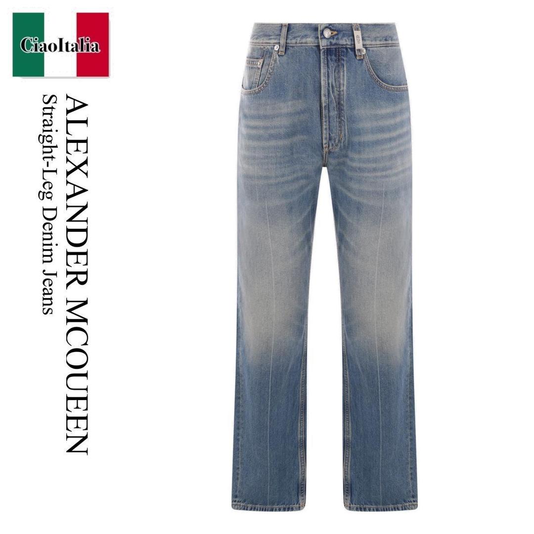【数量限定・在庫限り・早い者勝ち!】 アレキサンダー・マックイーン / Alexander Mcqueen Straight-Leg Denim Jeans / 814645 QYAA9 / 814645 QYAA9 4211 / 814645QYAA9 / 814645QYAA94211 / デニム・ジーパン