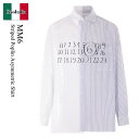 【数量限定・在庫限り・早い者勝ち!】 MM6 / Mm6 Striped Poplin Asymmetric Shirt / SH0DT0025MTN04 / ...