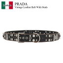 【数量限定・在庫限り・早い者勝ち!】 プラダ / Prada Vintage Leather Belt With Studs / 2CS122 F0002 / ...