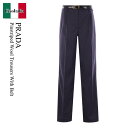 【数量限定・在庫限り・早い者勝ち!】 プラダ / Prada Pinstriped Wool Trousers With Belt / P277IK F0008...