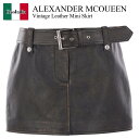 【数量限定・在庫限り・早い者勝ち!】 アレキサンダー・マックイーン / Alexander Mcqueen Vintage Leather Mini Skirt...