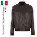 【数量限定・在庫限り・早い者勝ち!】 グッチ / Gucci Leather Bomber Jacket With Logo Embroidery / 7937...