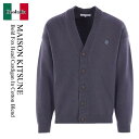 【数量限定・在庫限り・早い者勝ち!】 メゾン キツネ / Maison Kitsune Bold Fox Head Cardigan In Cotton Ble...