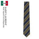 【数量限定・在庫限り・早い者勝ち!】 サンローラン / Saint Laurent Wide Tapered Tie In Striped Silk / 825...