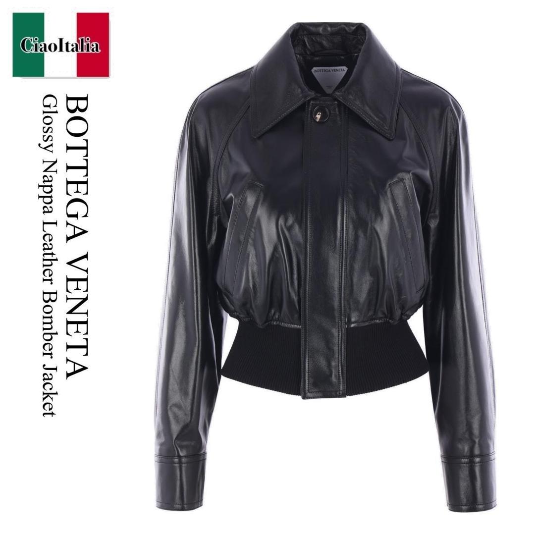 レザージャケット・コート Bottega Veneta Glossy Nappa Leather Bomber Jacket 楽天市場】ボッテガヴェネタ(素材(生地・毛糸)本革)(コート