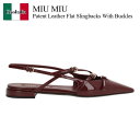 【数量限定・在庫限り・早い者勝ち!】 ミュウミュウ / Miu Miu Patent Leather Flat Slingbacks With Buckles ...