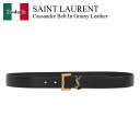 【数量限定・在庫限り・早い者勝ち!】 サンローラン / Saint Laurent Cassandre Belt In Grainy Leather / 634440 DTI0W / 634440 DTI0W 1000 / 634440DTI0W / 634440DTI0W1000 / ベルト