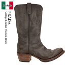 【数量限定・在庫限り・早い者勝ち!】 プラダ / Prada Vintage Leather Western Boots / 2WE002 F0038 / 2W...