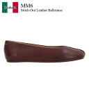 【数量限定・在庫限り・早い者勝ち!】 MM6 / Mm6 Stitch-Out Leather Ballerinas / S59WZ0097P5000T / S...
