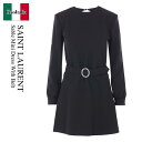 【数量限定・在庫限り・早い者勝ち!】 サンローラン / Saint Laurent Sable Mini Dress With Belt / 819619 Y0...