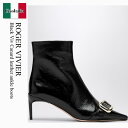 【数量限定・在庫限り・早い者勝ち!】 ロジェ・ヴィヴィエ / Roger Vivier Black Viv Canard Leather Ankle Boots...