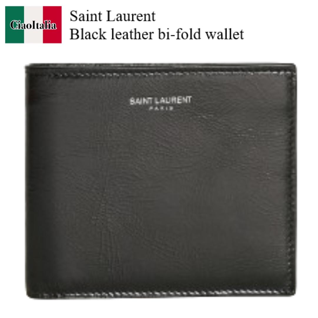 ڿ̸ꡦ߸˸¤ꡦᤤԾ  / Saint Laurent Black Leather Bi-Fold Wallet / 396307AADA4 / 396307 AADA4 2190 / 396307AADA42190 / ޤꤿߺ