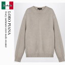 【数量限定・在庫限り・早い者勝ち!】 ロロ・ピアーナ / Loro Piana Ivory Cashmere Crew-Neck Sweater / FAO57...