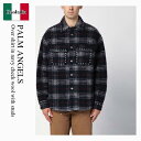 【数量限定・在庫限り・早い者勝ち!】 パームエンジェルス / Palm Angels Over Shirt In Navy Check Wool With St...