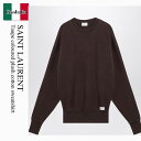 【数量限定・在庫限り・早い者勝ち!】 サンローラン / Saint Laurent Taupe Coloured Plush Cotton Sweatshirt...