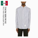 【数量限定・在庫限り・早い者勝ち!】 トム ブラウン / Thom Browne Navy White Striped Poplin Shirt / MWL27...