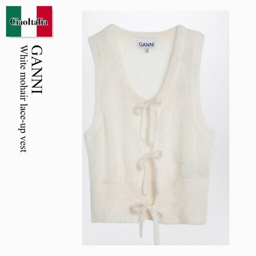 【数量限定・在庫限り・早い者勝ち!】 ガニー / Ganni White Mohair Lace-Up Vest / K2334 / K2334 135 / K2334135 / チュニック 【数量限定・在庫限り・早い者勝ち!】 ガニー / Ganni White Mohair Lace-Up Vest / K2334 / K2334 135 / K2334135 / チュニック