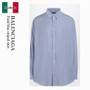 【数量限定・在庫限り・早い者勝ち!】 バレンシアガ / Balenciaga Fluid Blue Striped Shirt / 809007 TRLE9 /...
