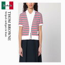 【数量限定・在庫限り・早い者勝ち!】 トム ブラウン / Thom Browne Striped Cardigan In Linen / FJT385AJ020...